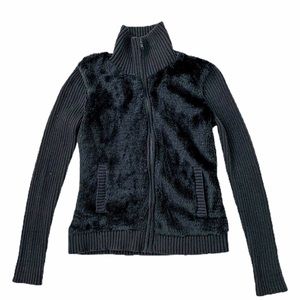 Charter Club Black Full Zipped Turtleneck Sweater